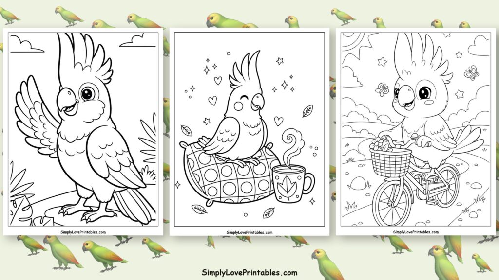 cockatoo coloring pages featured image