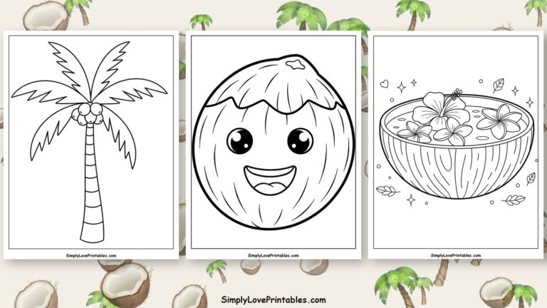 Coconut coloring pages featured image