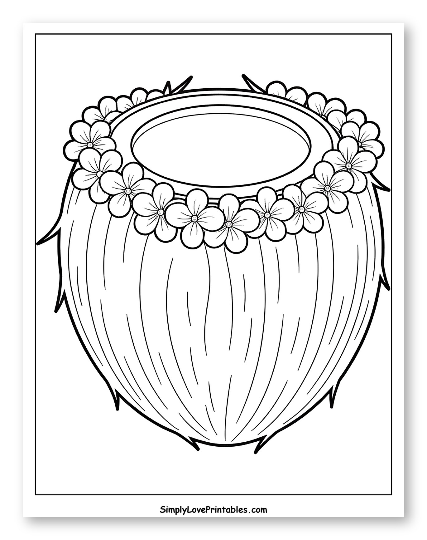 Coconut with Flower Lei
