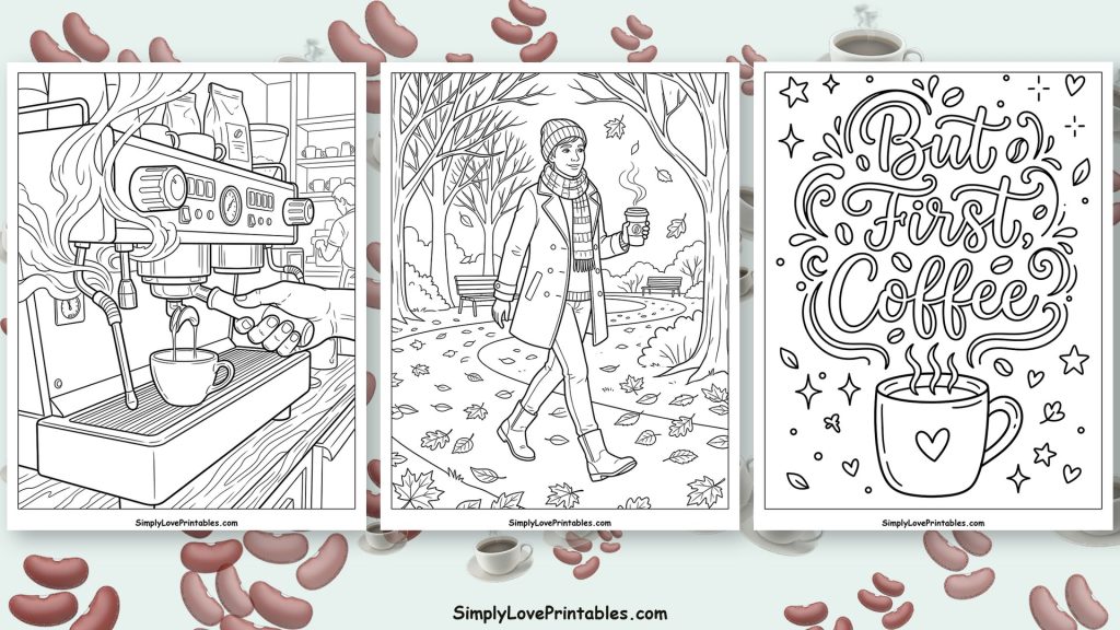 Coffee coloring pages featured image