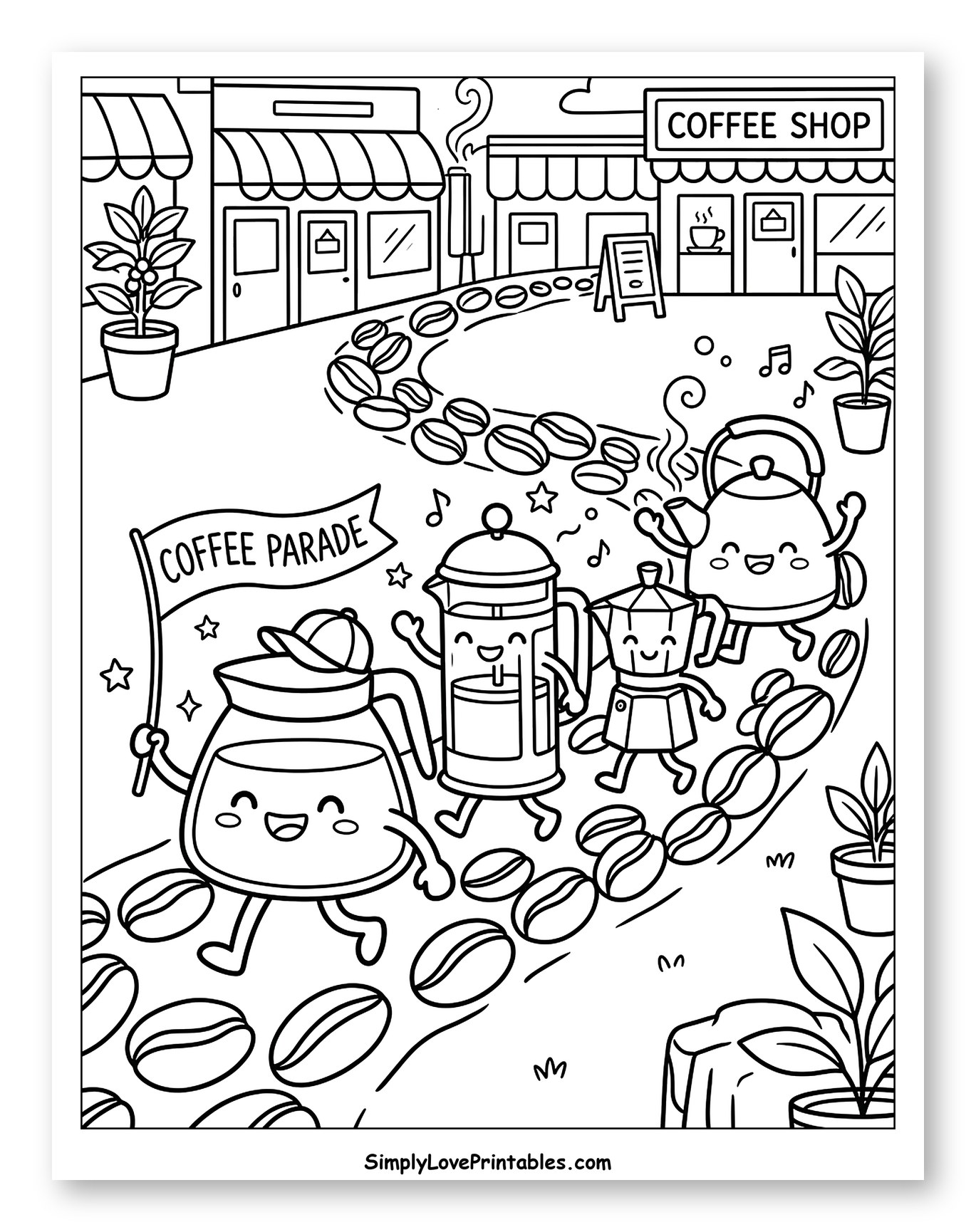 Coffee Parade in a Lively Town