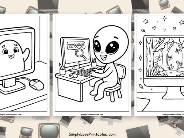 computer monitor coloring pages featured image