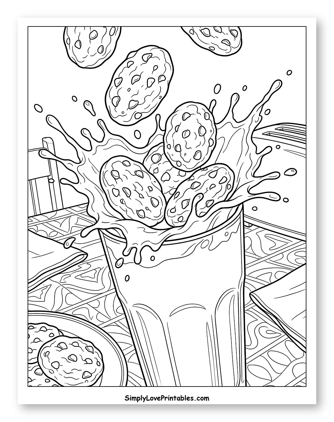 Cookies Splashing into a Glass of Milk