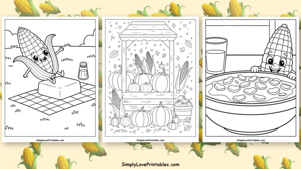 Corn coloring pages featured image