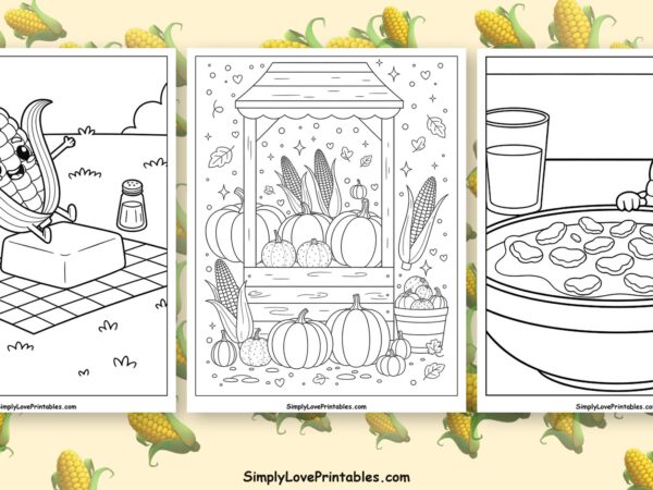 Corn coloring pages featured image