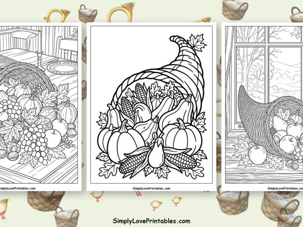 Cornucopia coloring pages featured image