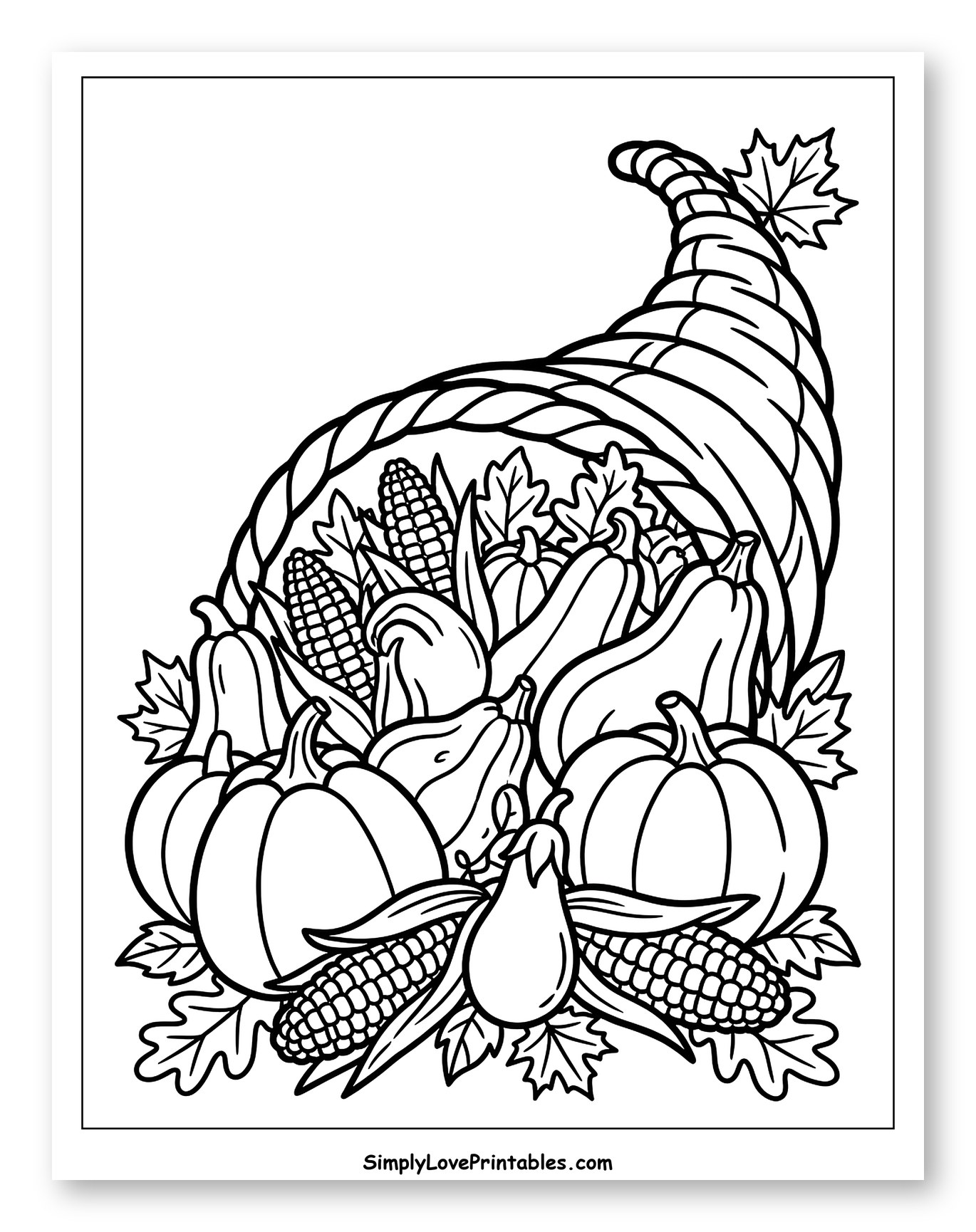 Cornucopia Filled with Autumn Harvest