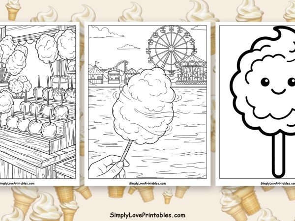 Cotton candy coloring pages featured image