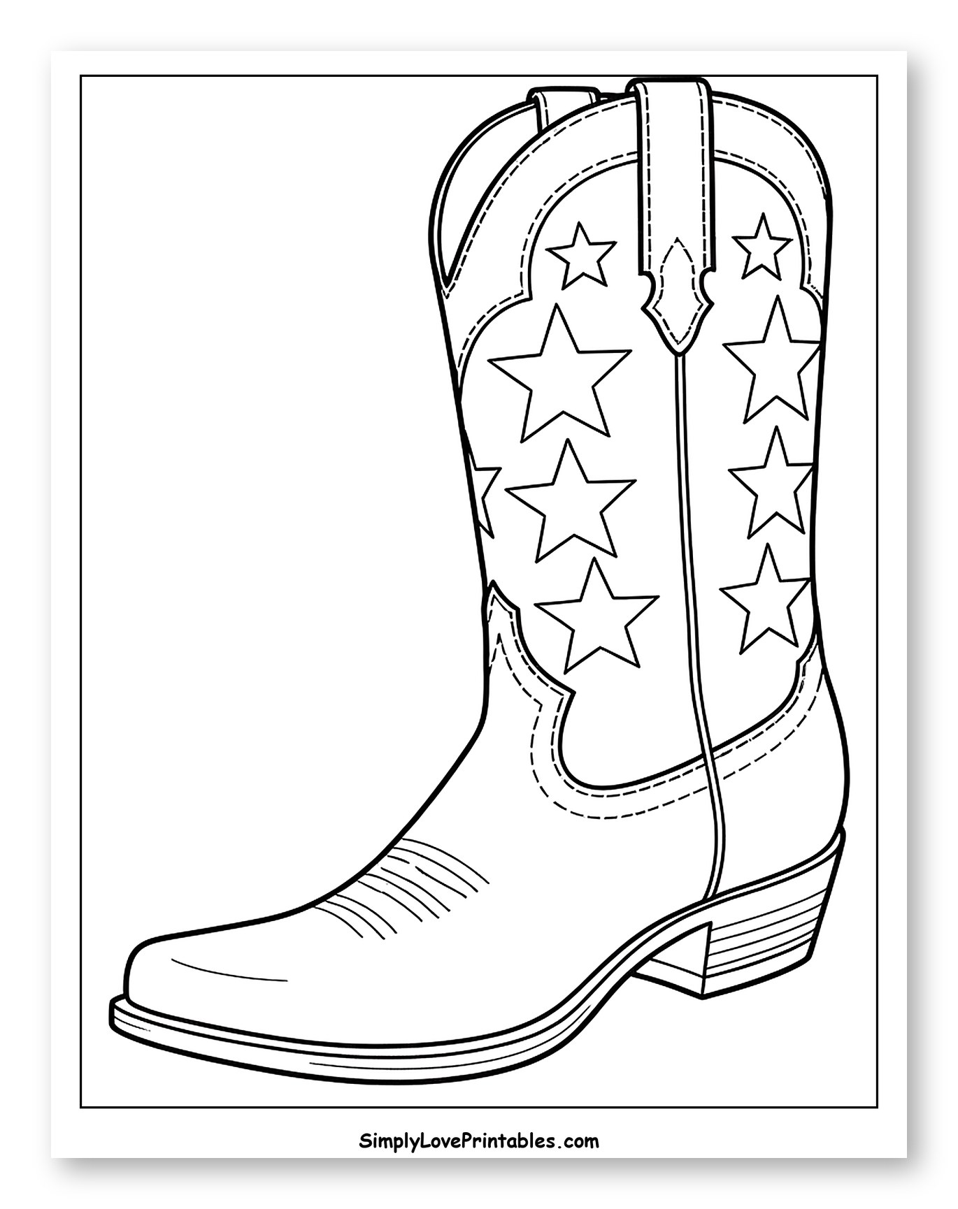 Cowboy Boot with Star Design