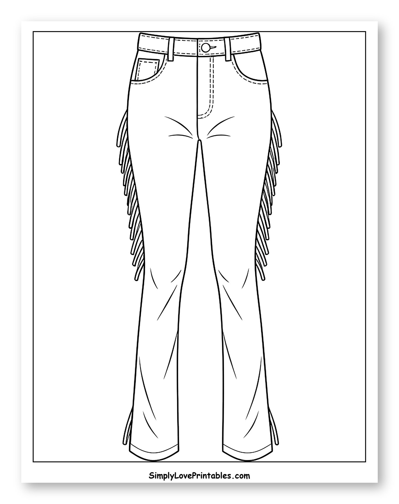 Cowgirl Pants with Side Fringe and Slits