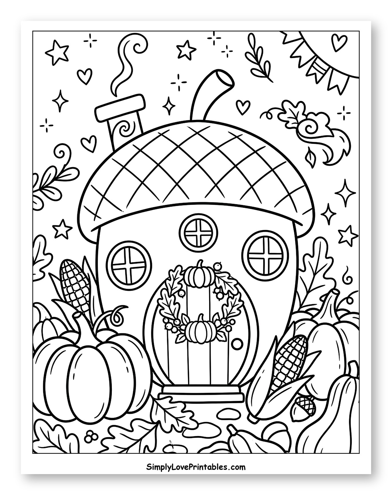 Cozy Acorn Cottage with Autumn Harvest Decor