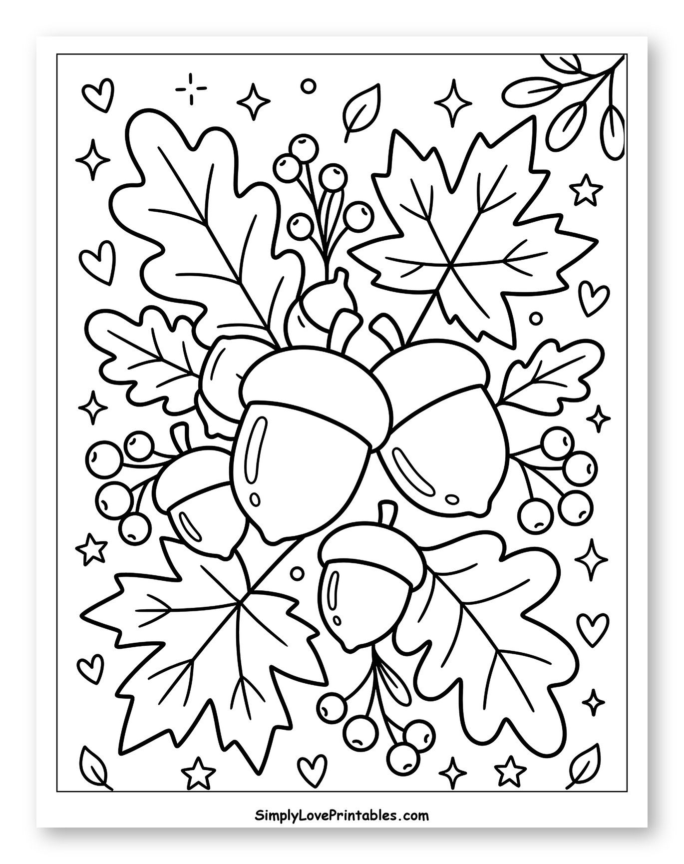 Cozy Autumn Acorns and Oak Leaves