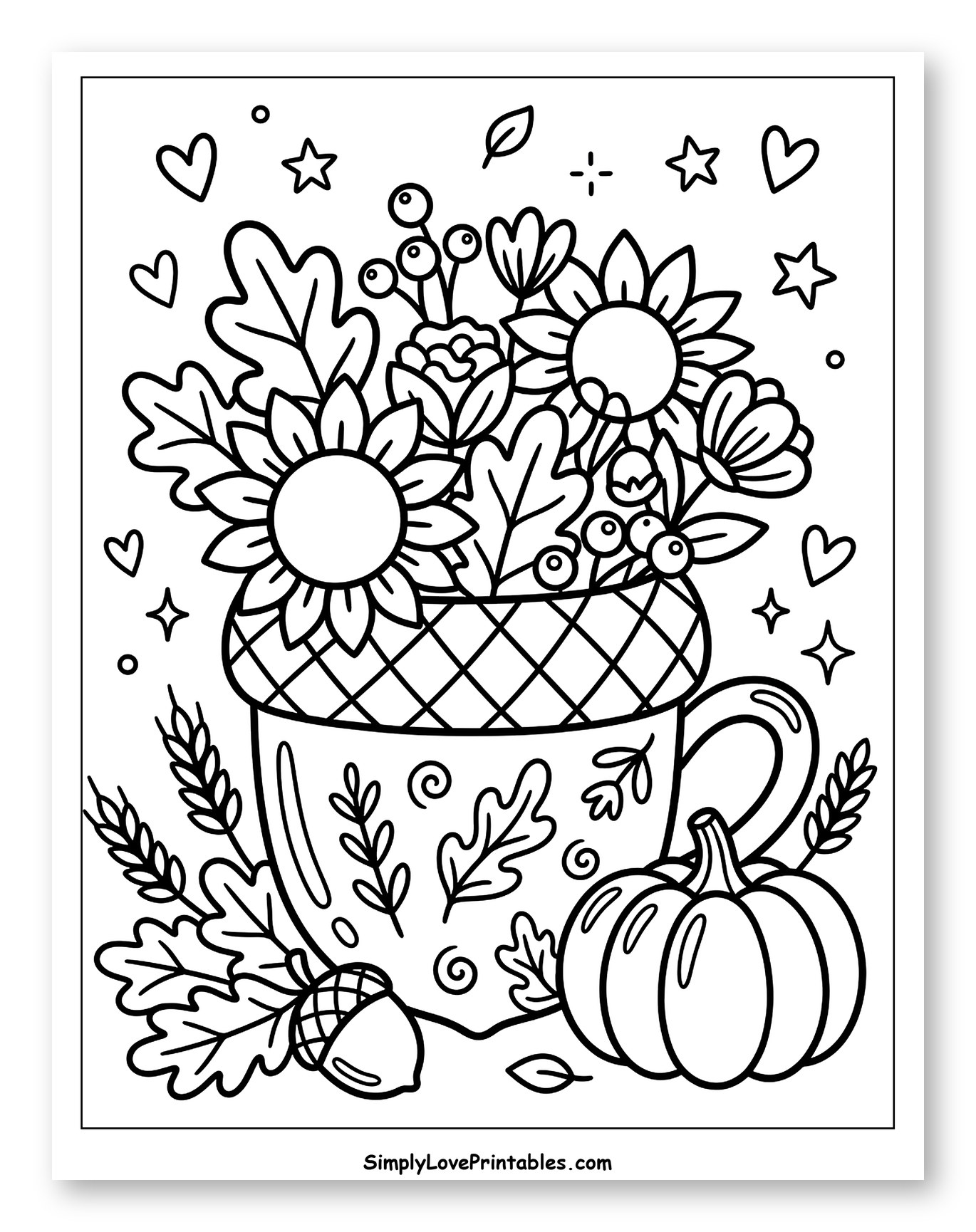 Cozy Autumn Bouquet in an Acorn Mug