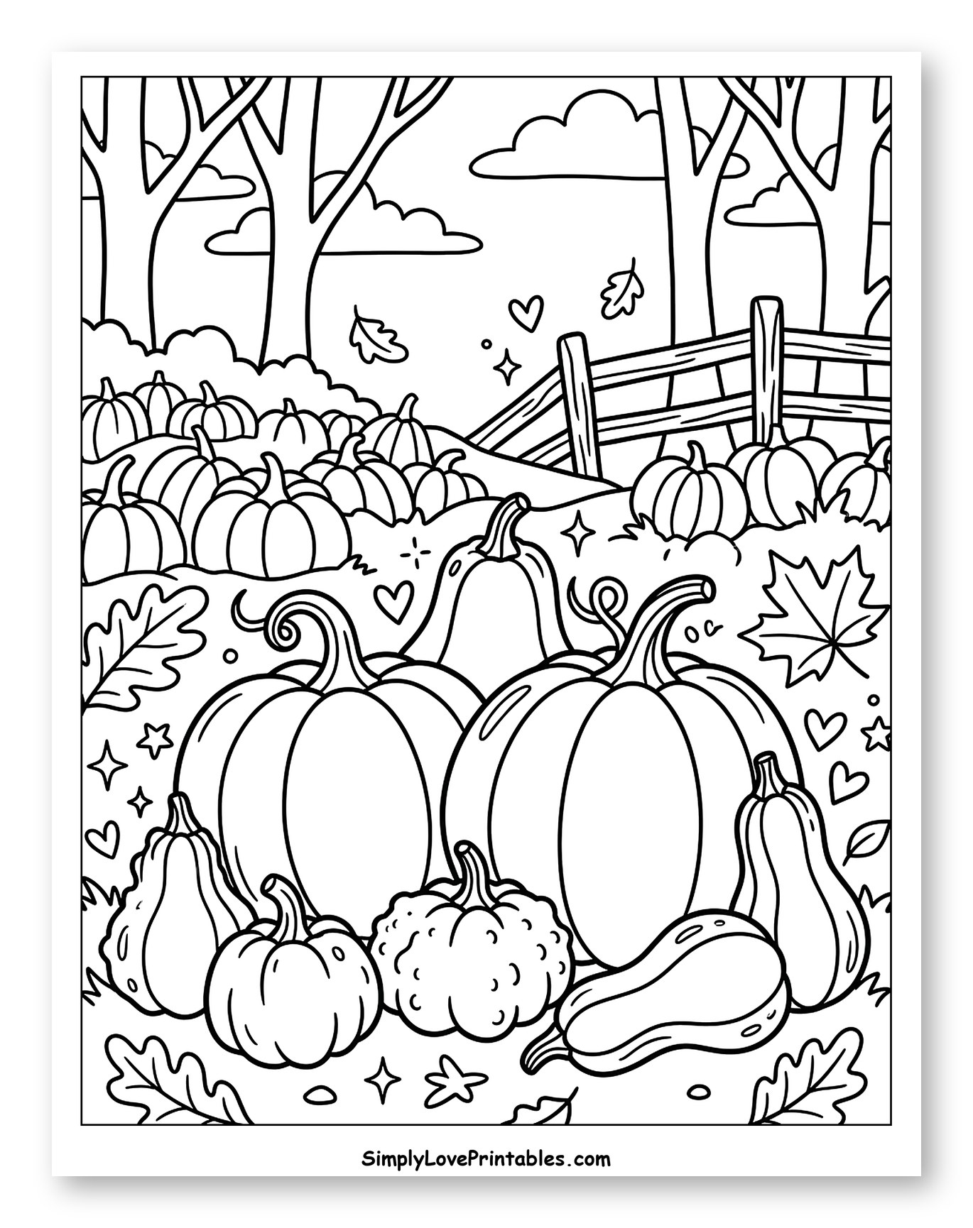 Cozy Autumn Pumpkin Patch in the Woods