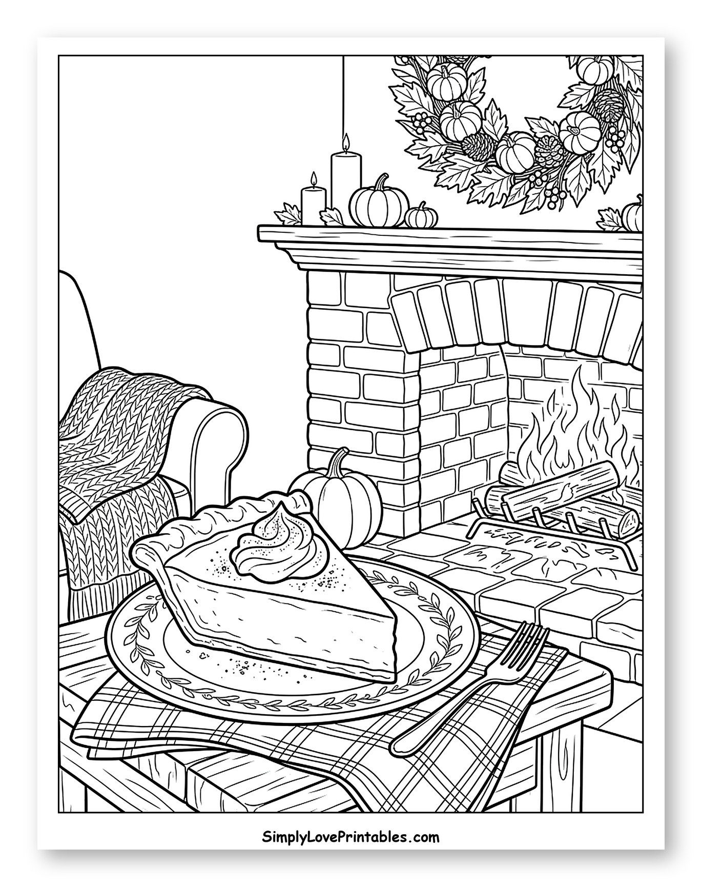 Cozy Autumn Scene with Pumpkin Pie