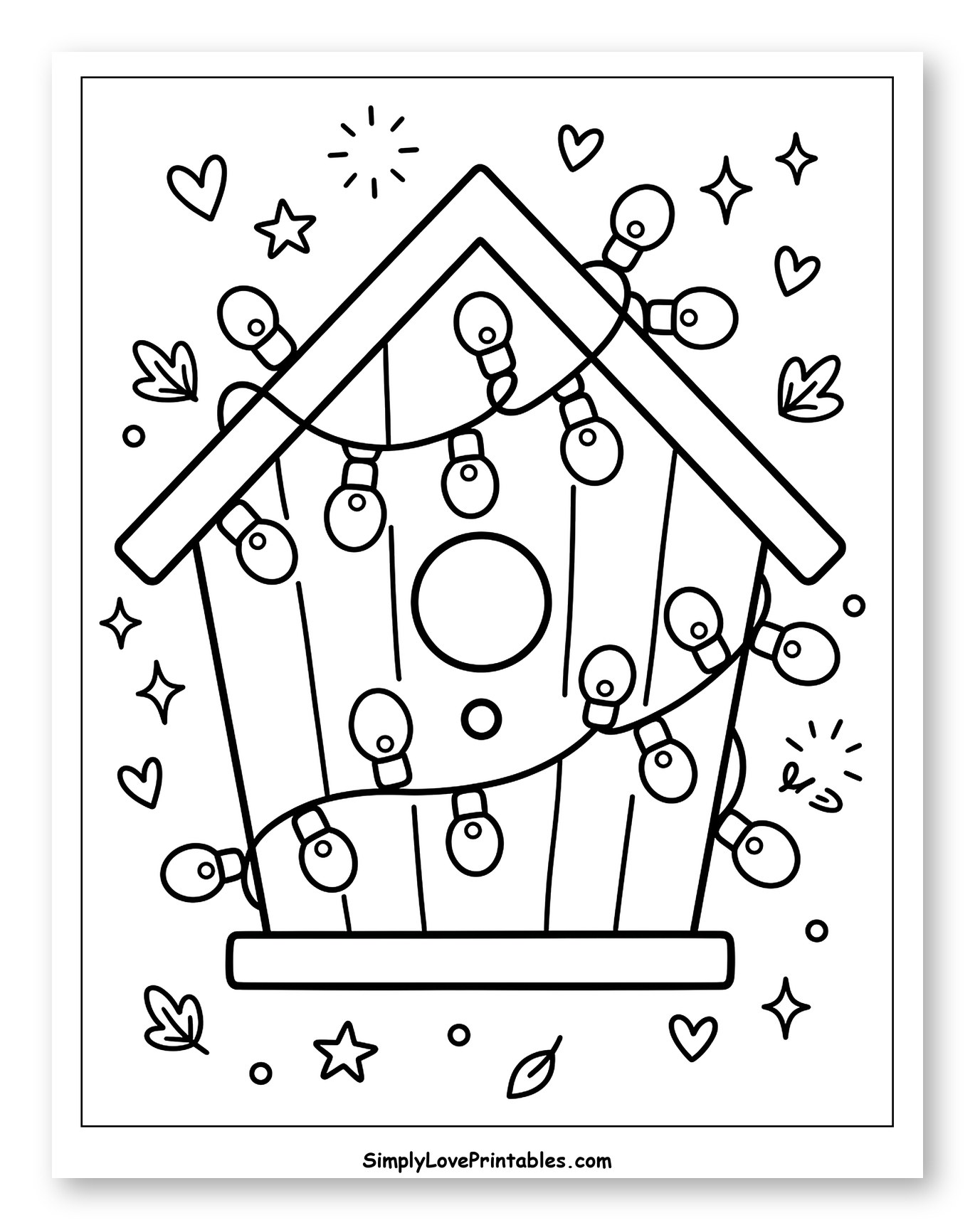 Cozy Birdhouse Wrapped in Festive Holiday Lights