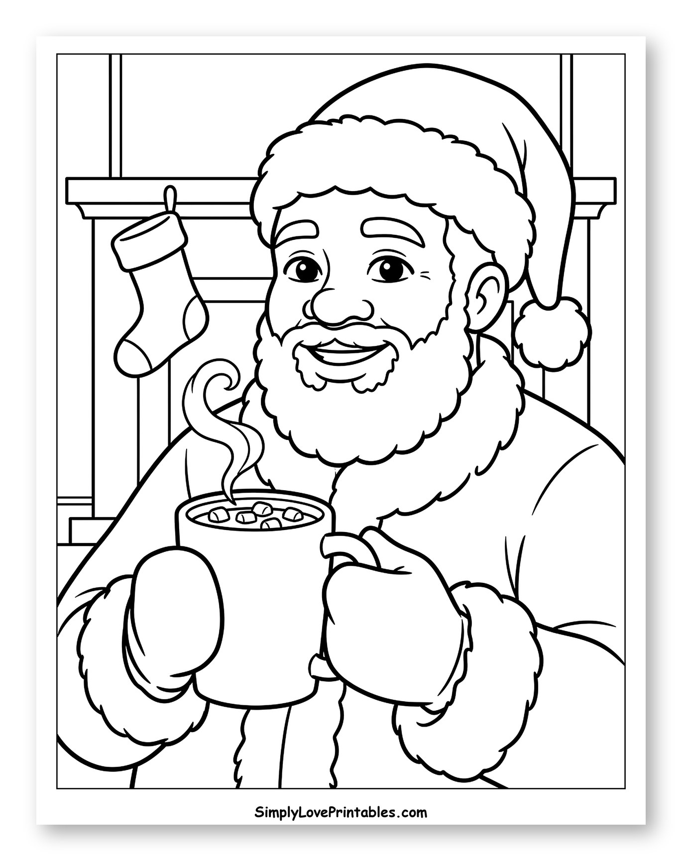 Cozy Black Santa with Hot Cocoa