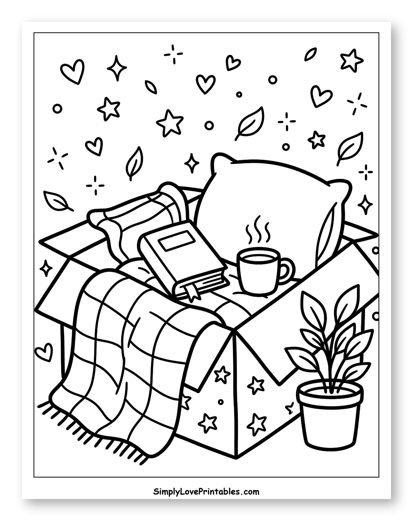 Cozy Box with Book, Pillow, and Mug