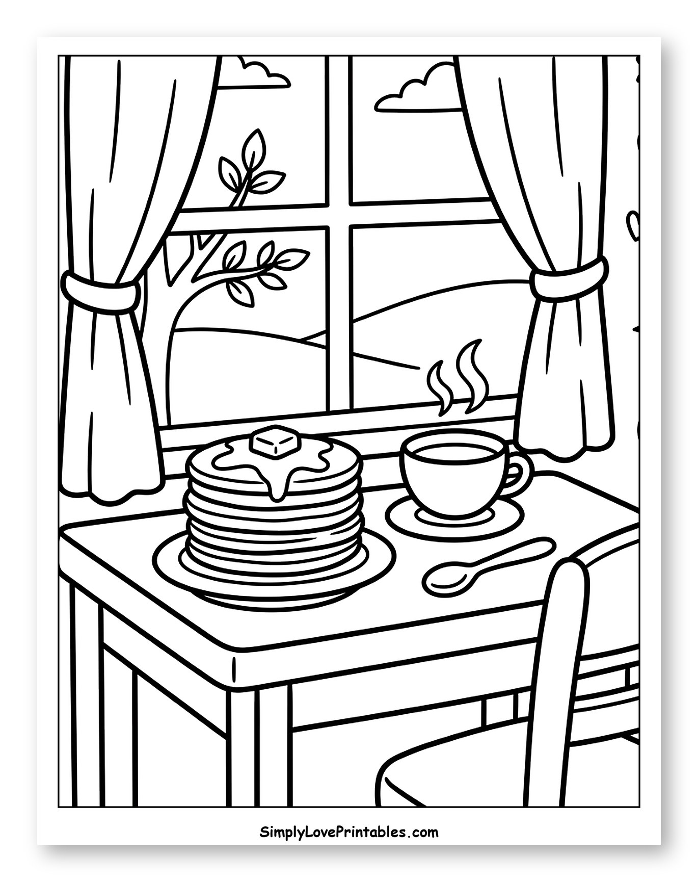 Cozy Breakfast with Pancakes and Coffee