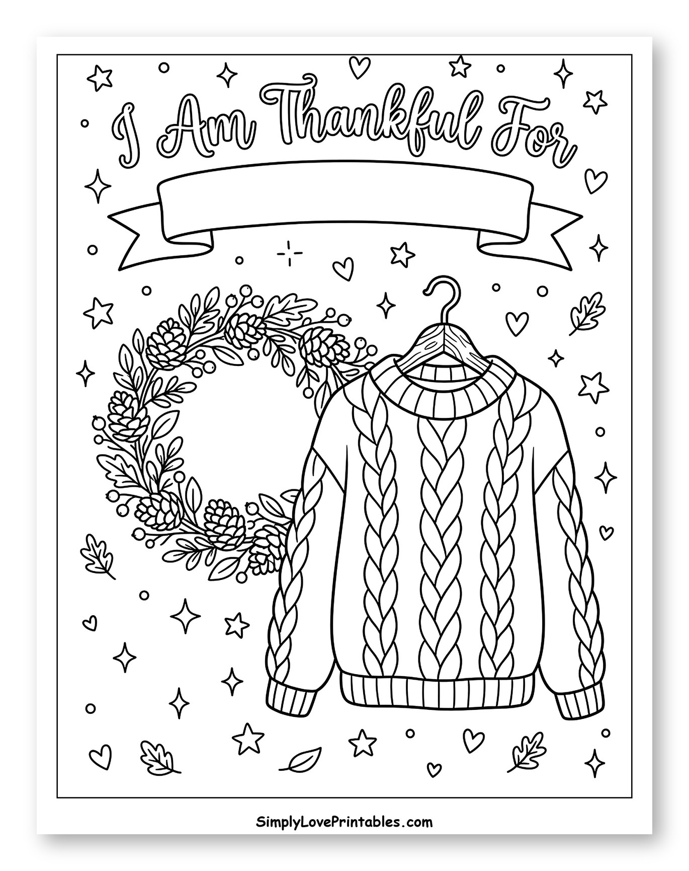 Cozy Cable Knit Sweater and Autumn Wreath