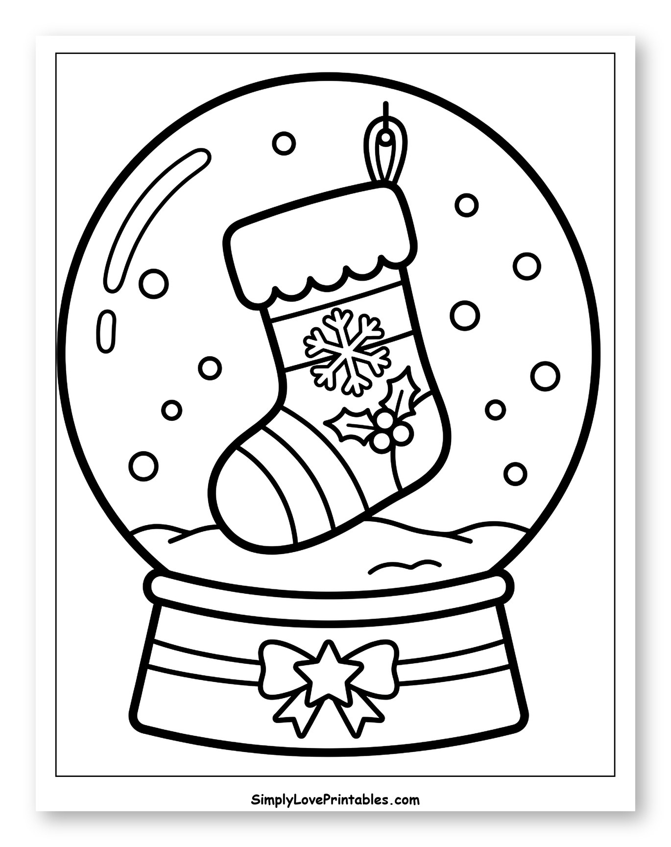 Cozy Christmas Stocking inside a Snow Globe