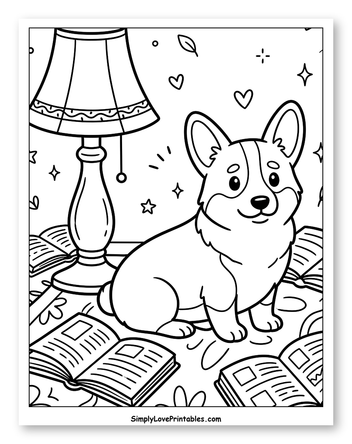 Cozy Corgi Surrounded by Books