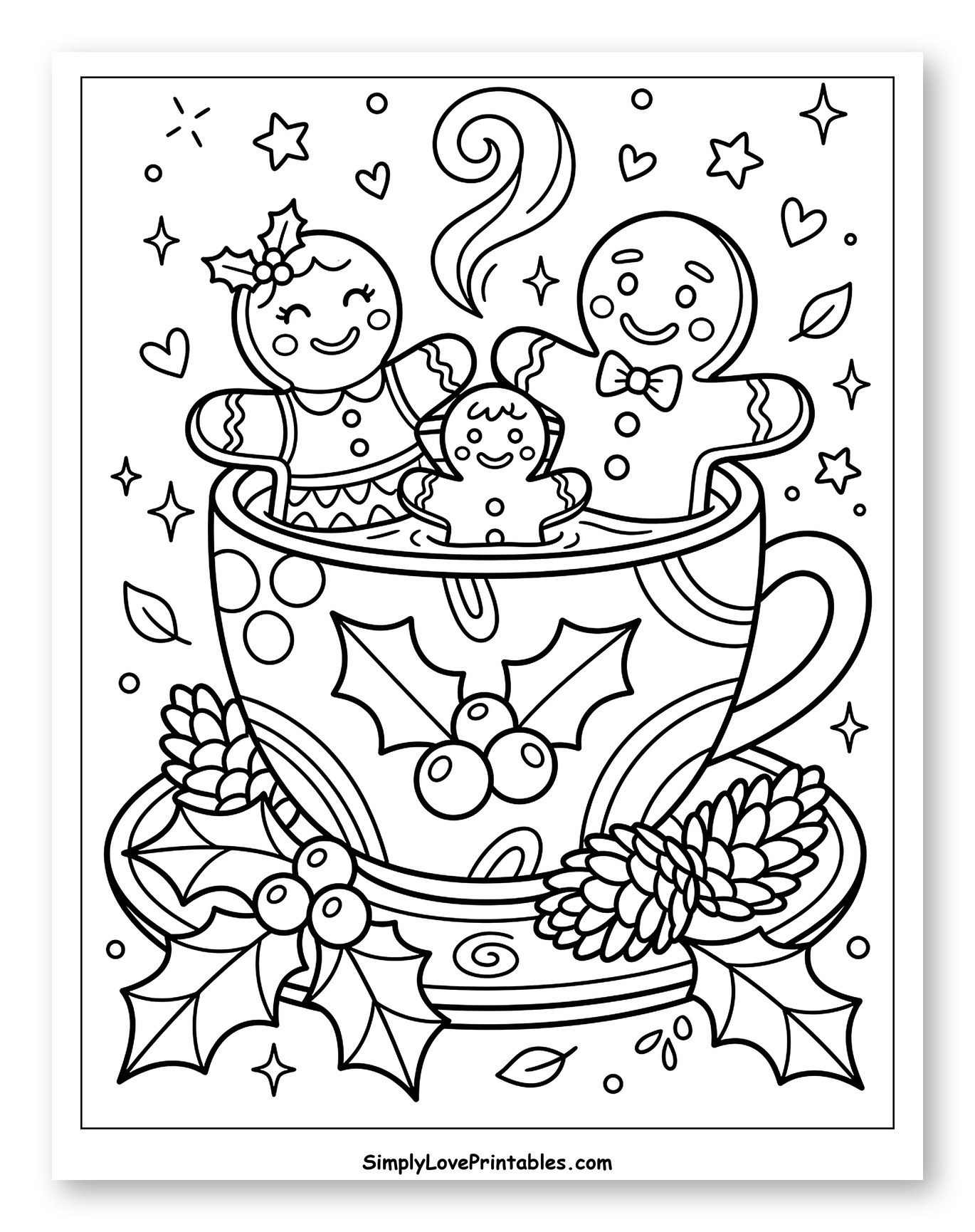 Cozy Gingerbread Family in a Holiday Mug