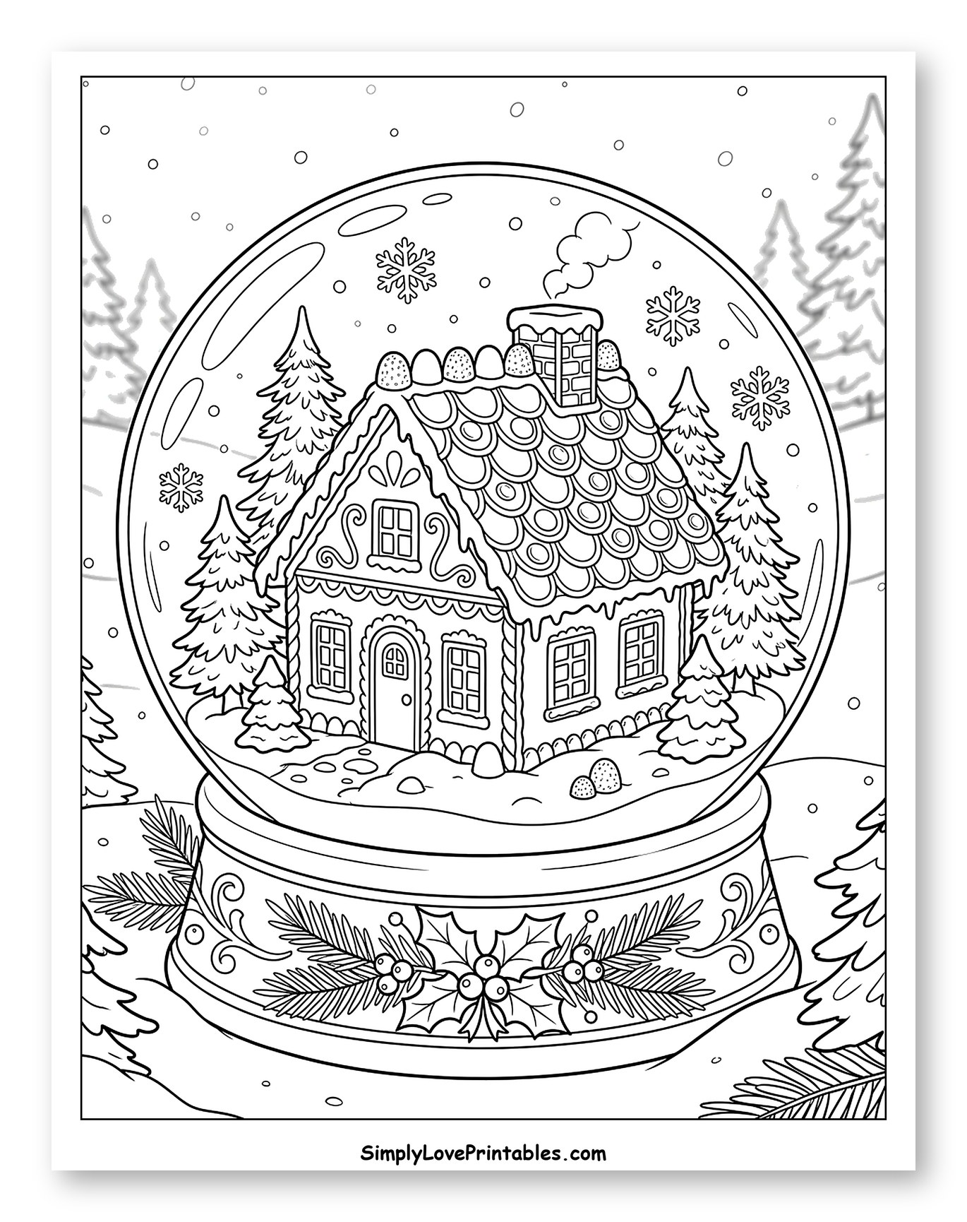 Cozy Gingerbread House in a Winter Snow Globe