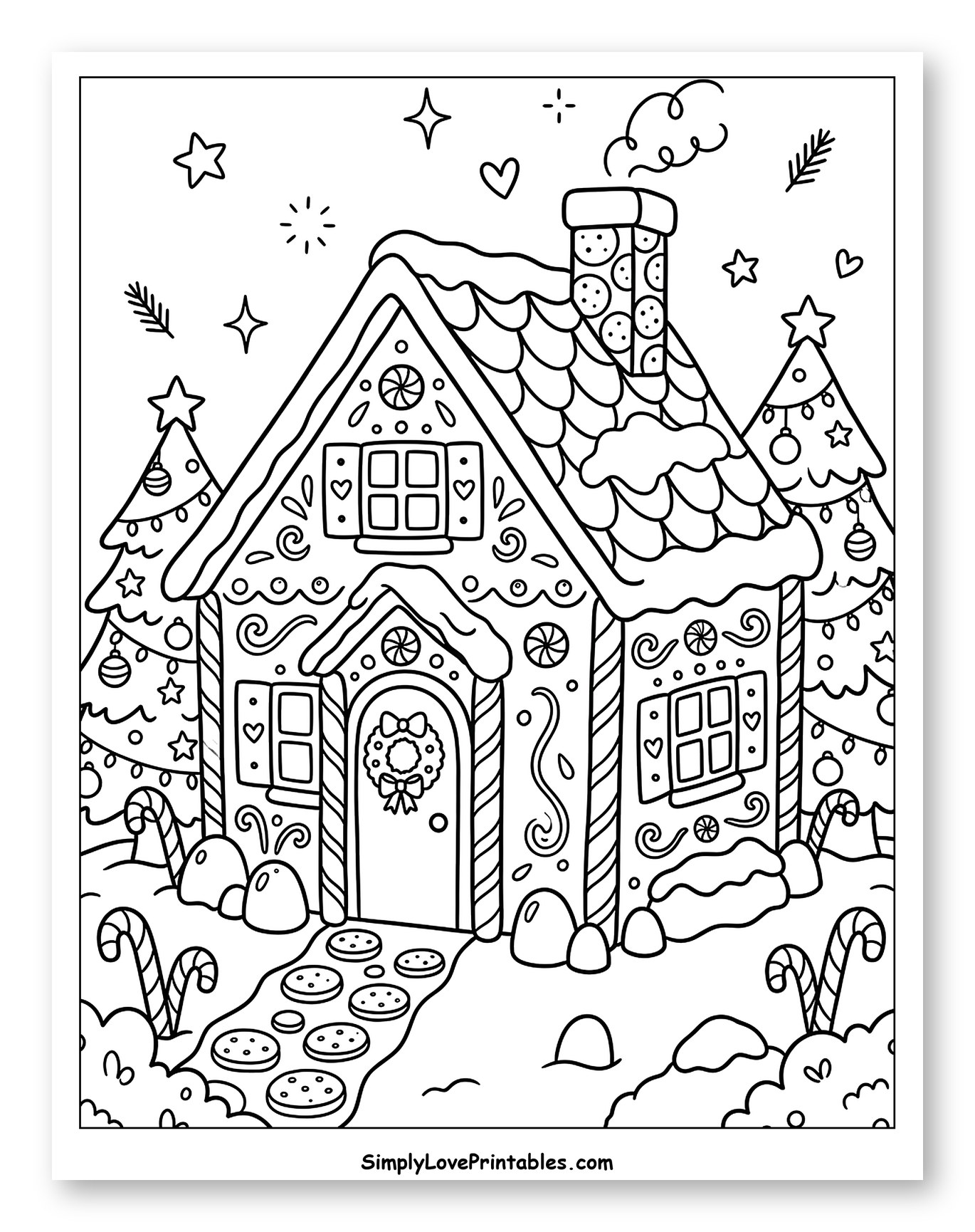 Cozy Gingerbread House with a Cookie Path