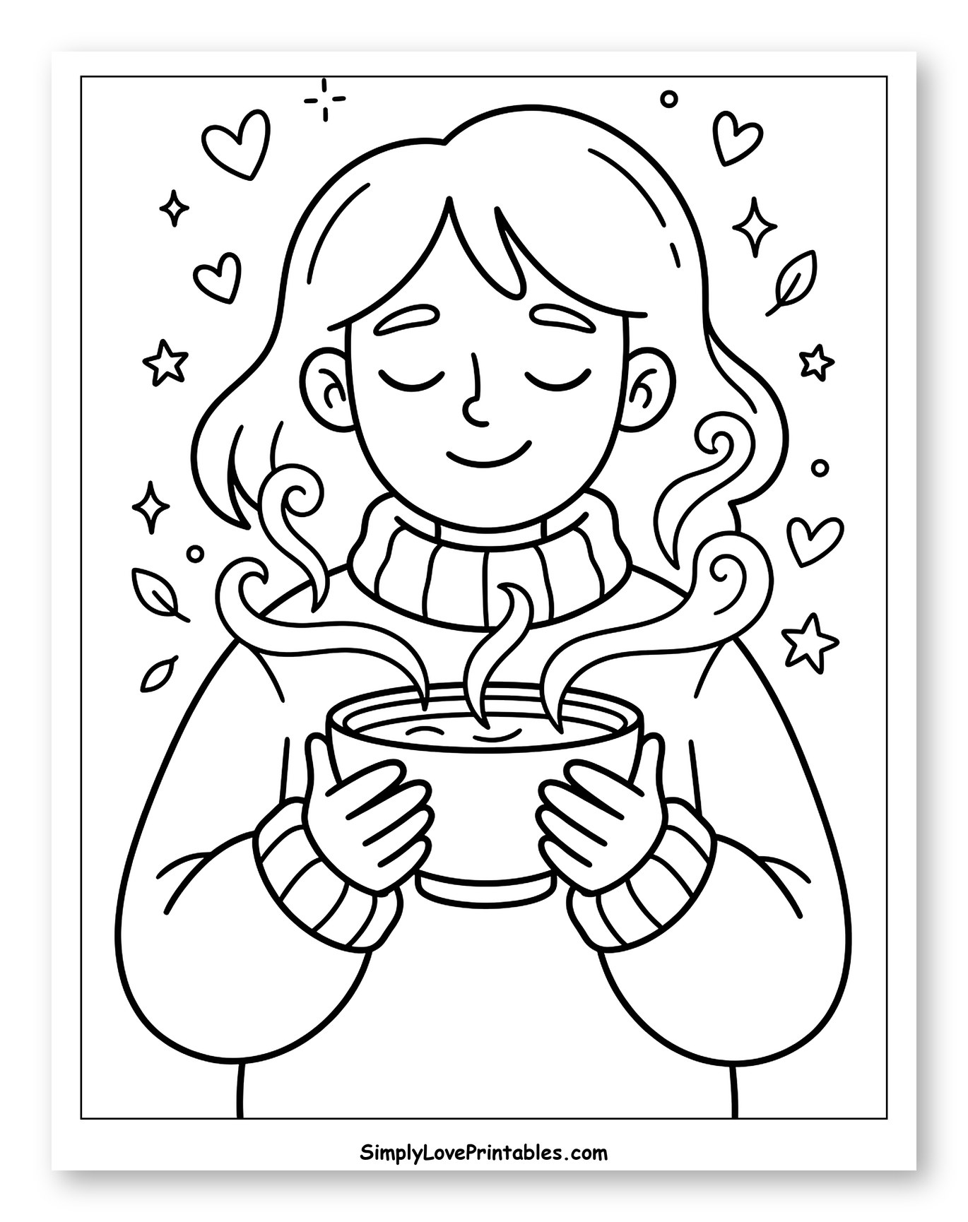 Cozy Girl Savoring Hot Soup