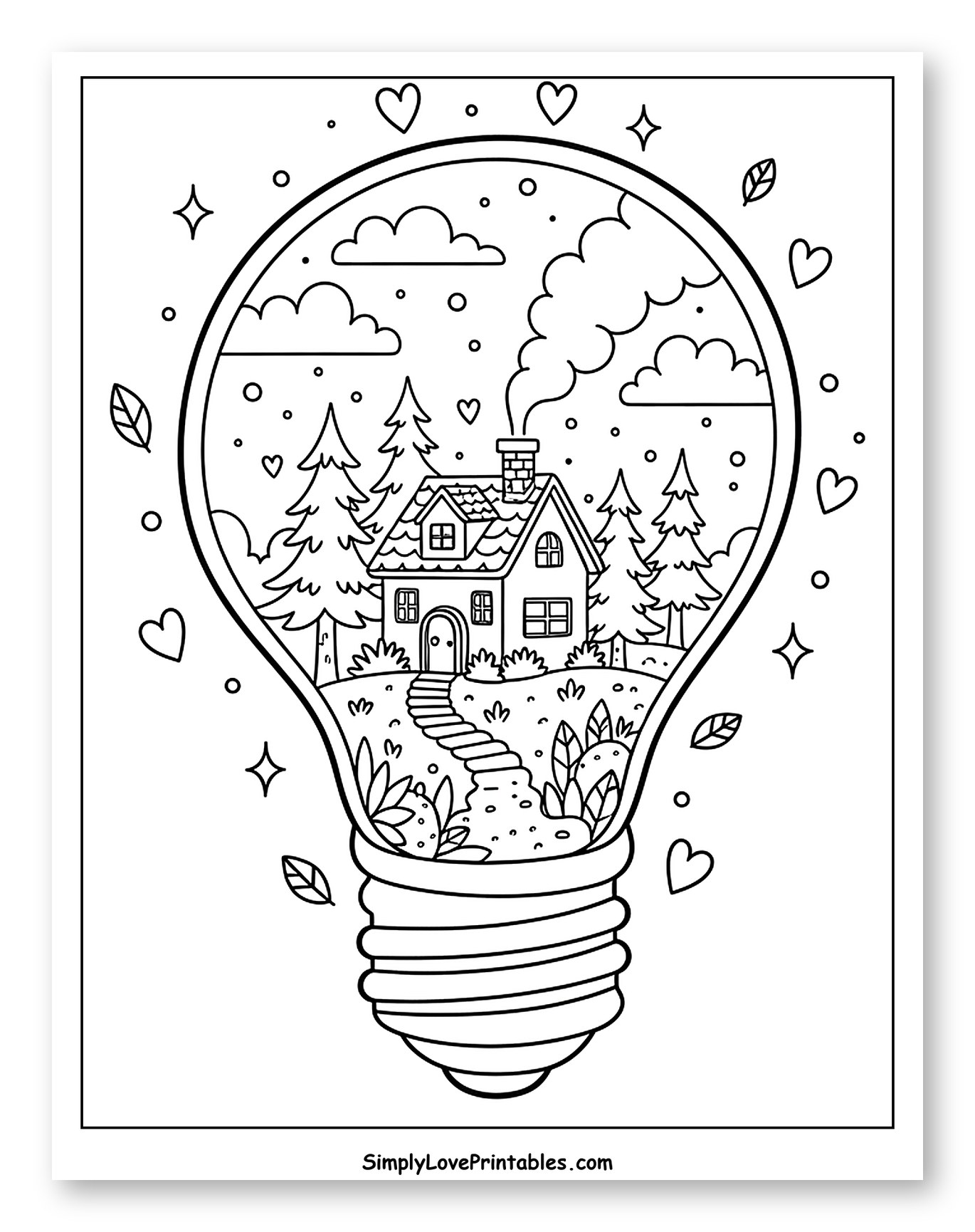 Cozy Home Inside a Light Bulb