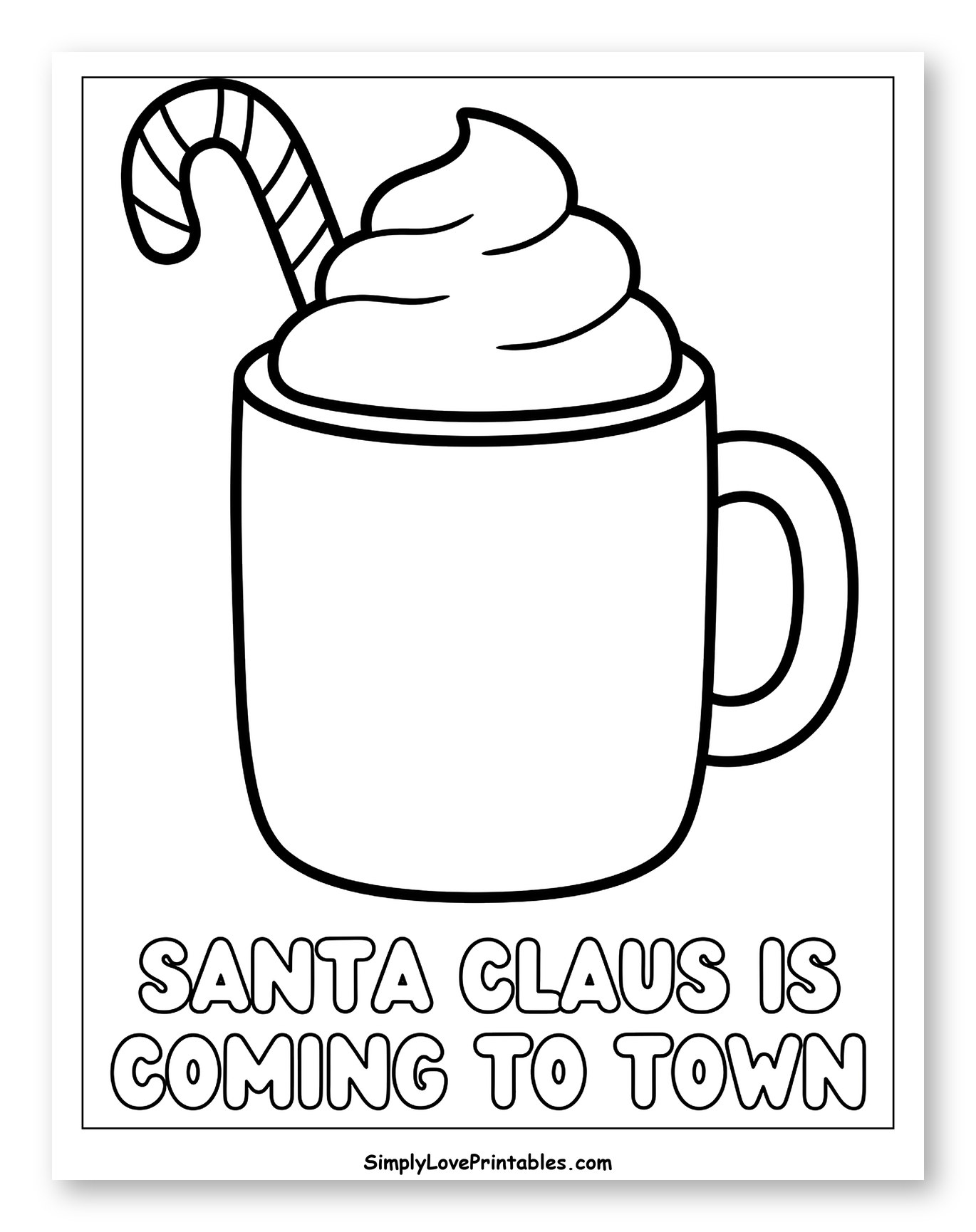 Cozy Hot Cocoa Mug with a Candy Cane