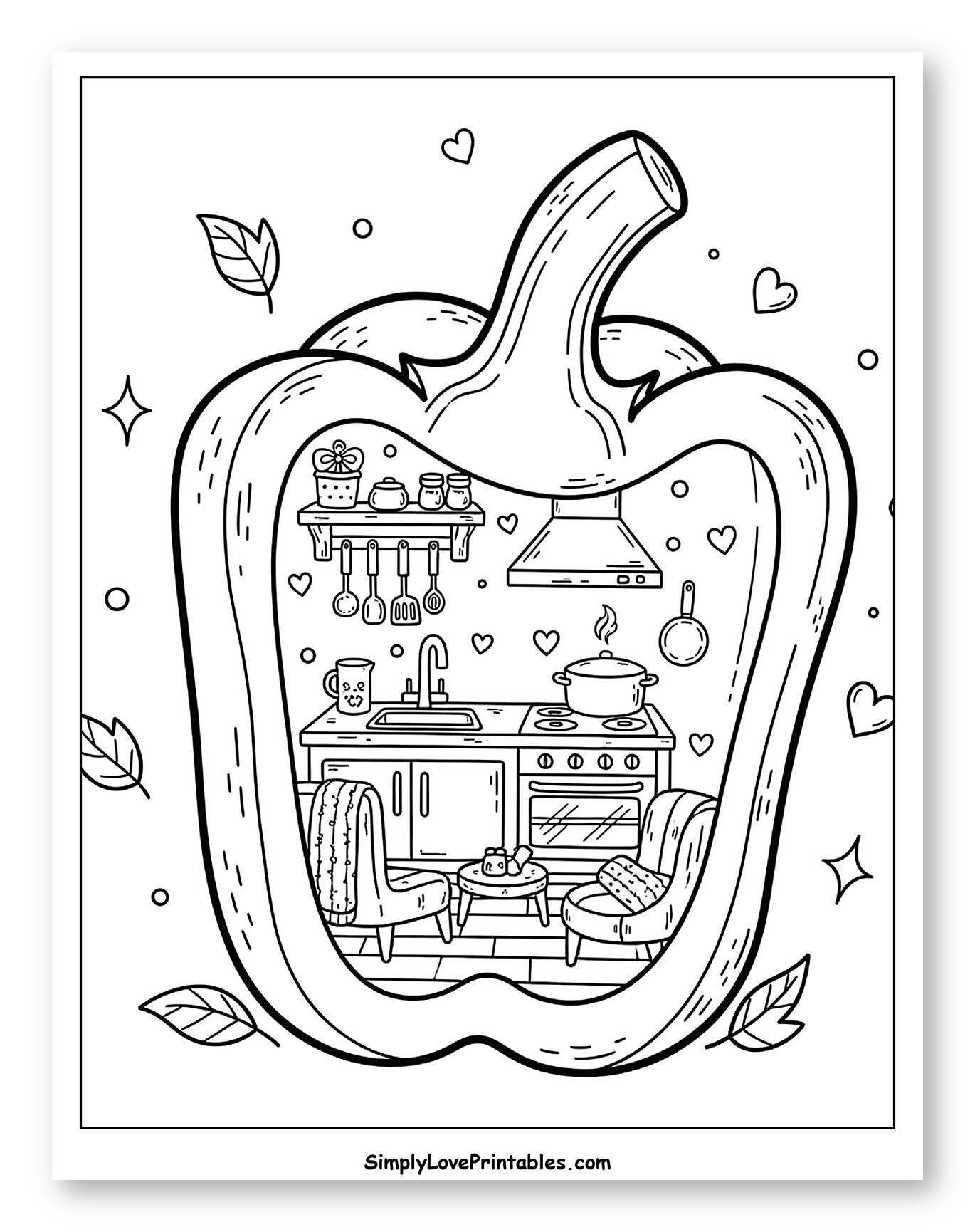 Cozy Kitchen Inside a Bell Pepper