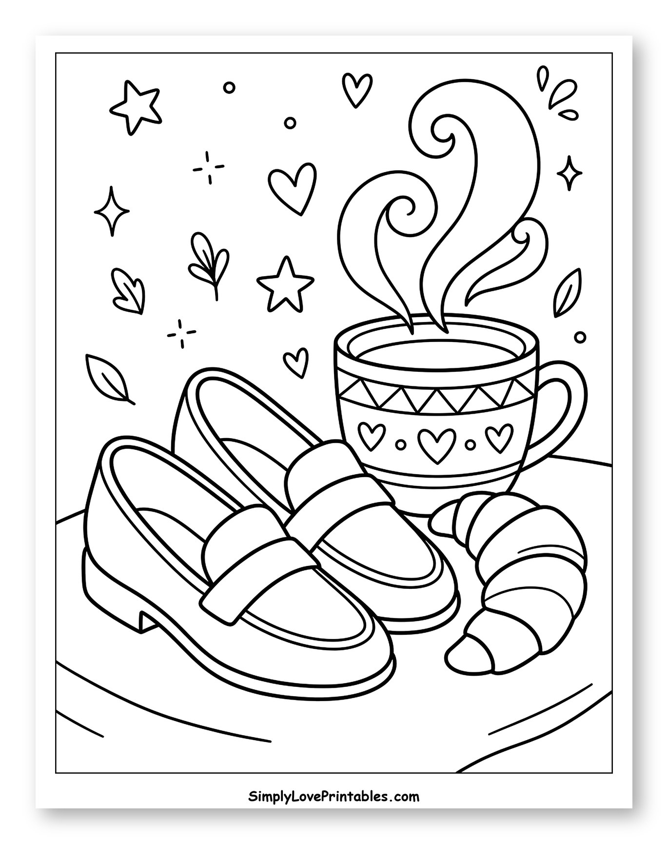 Cozy Morning with Loafers, Coffee, and Croissant