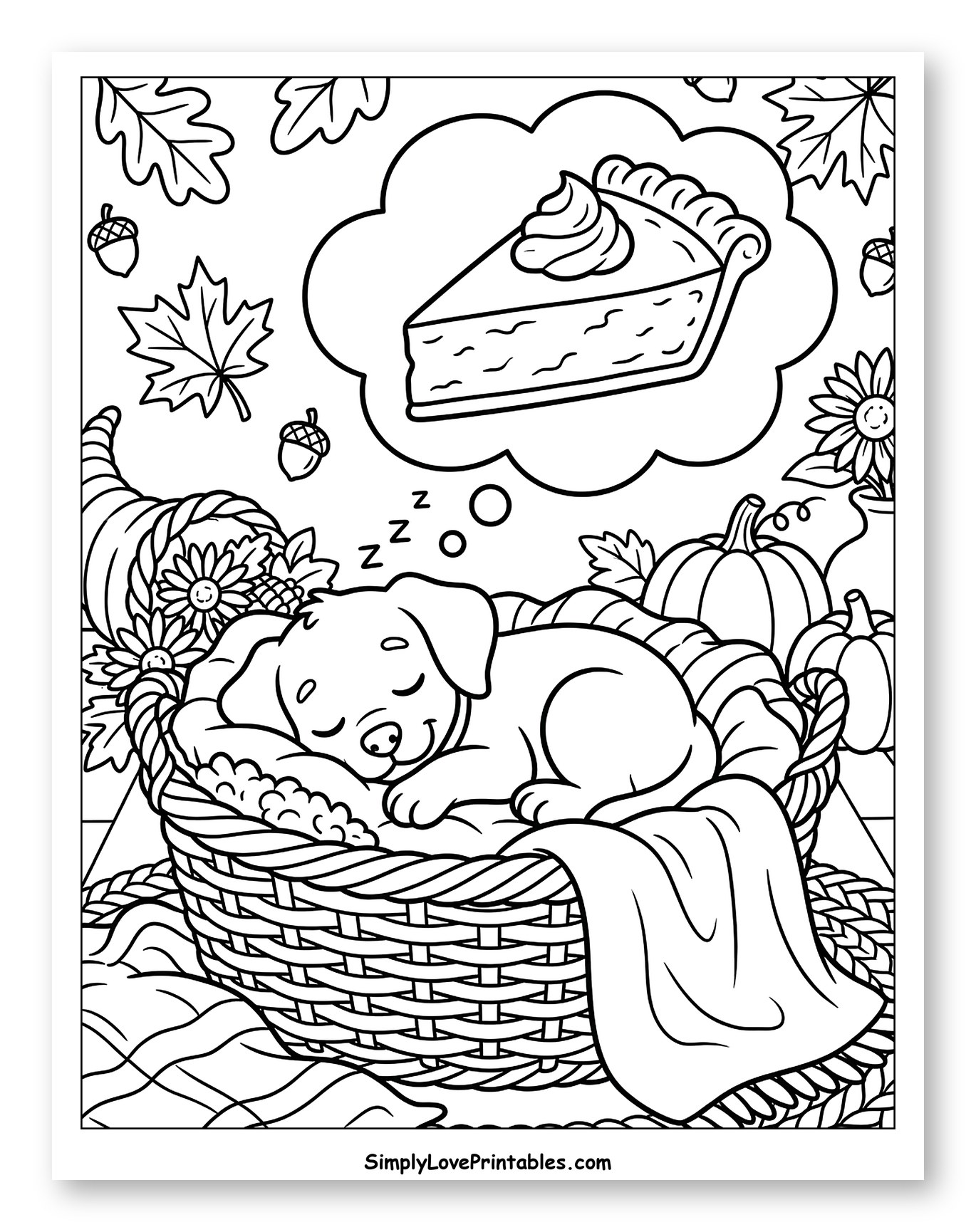 Cozy Puppy Dreams of Pumpkin Pie