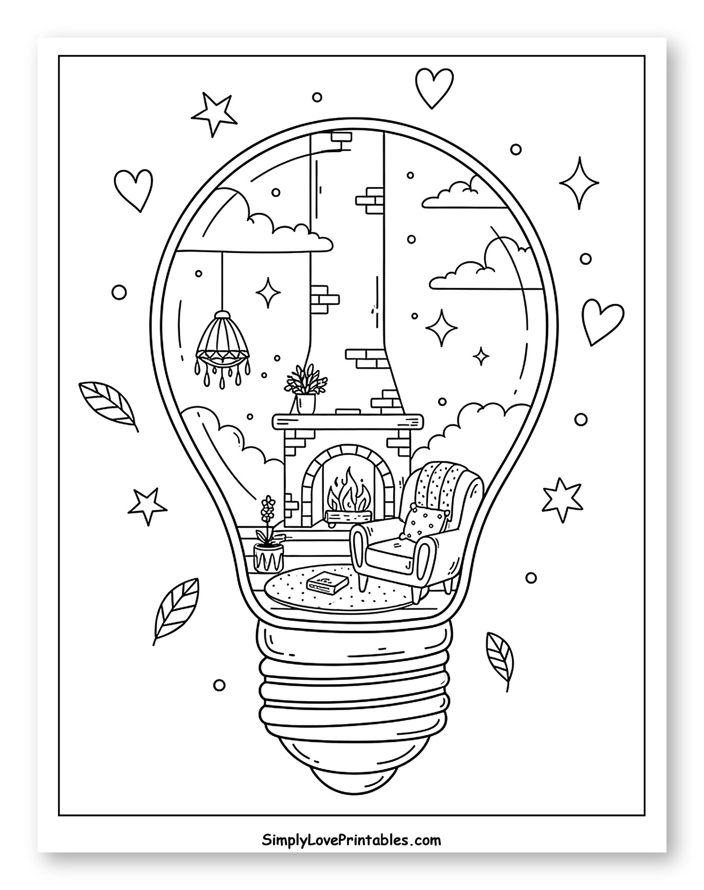 Cozy Room Inside a Light Bulb