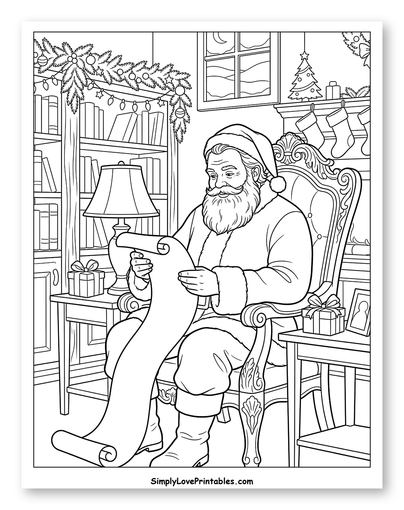 Cozy Santa Claus Checking His Nice List