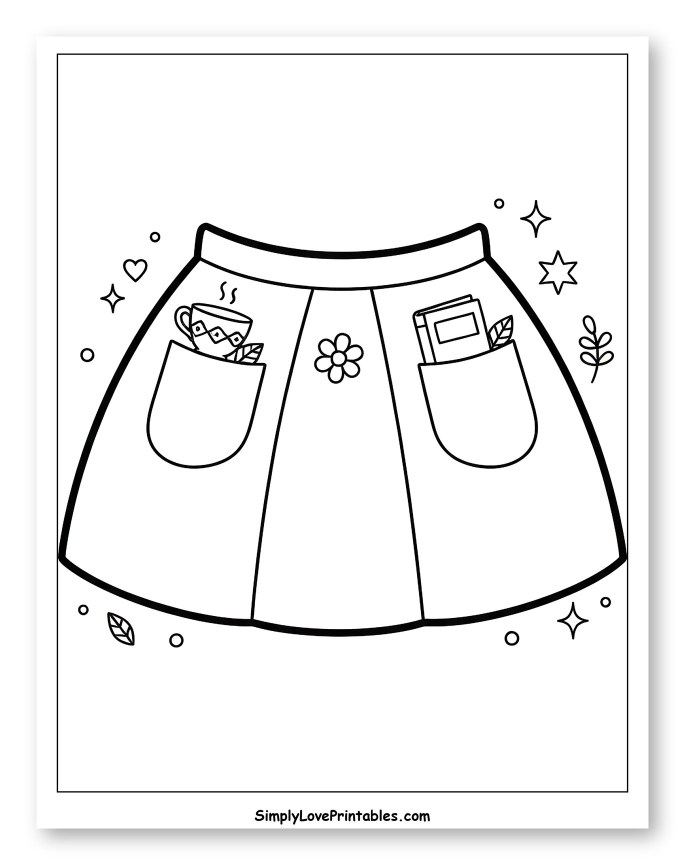Cozy Skirt with Pockets Holding Tea and Books