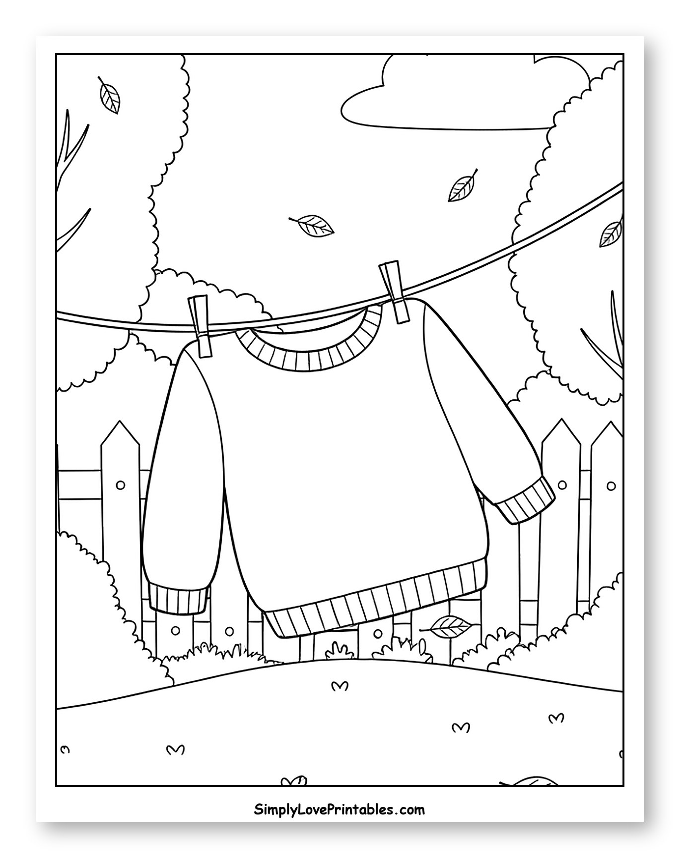 Cozy Sweater Drying in an Autumn Garden
