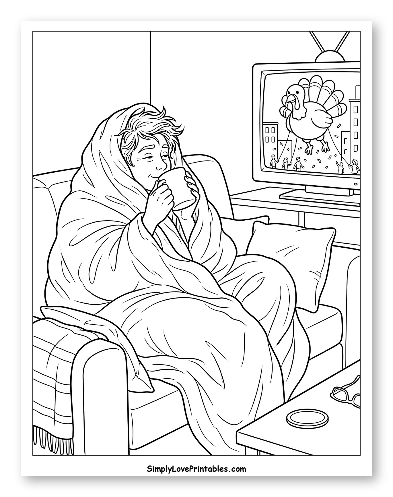 Cozy Thanksgiving Parade Morning on the Couch