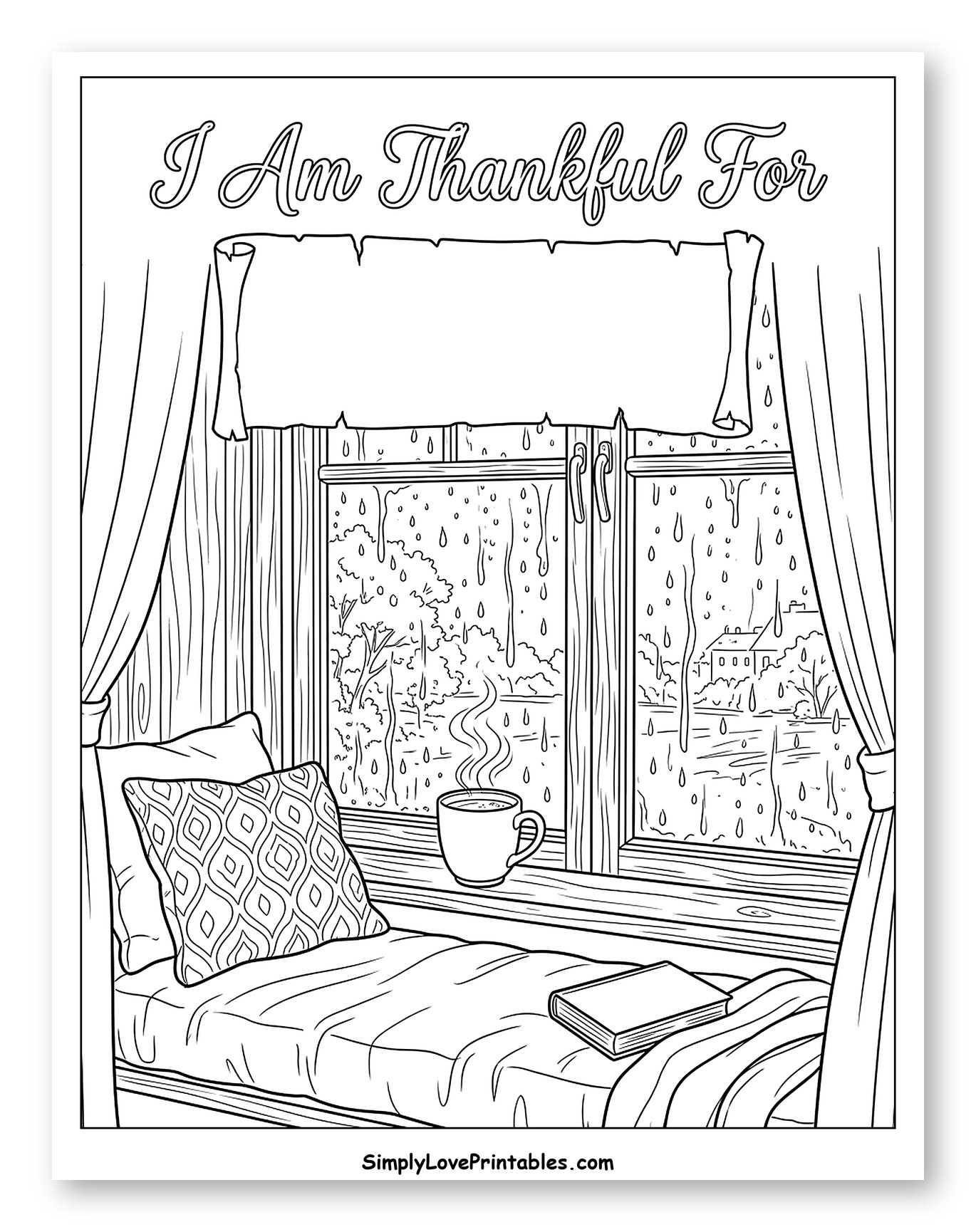 Cozy Window Seat on a Rainy Day