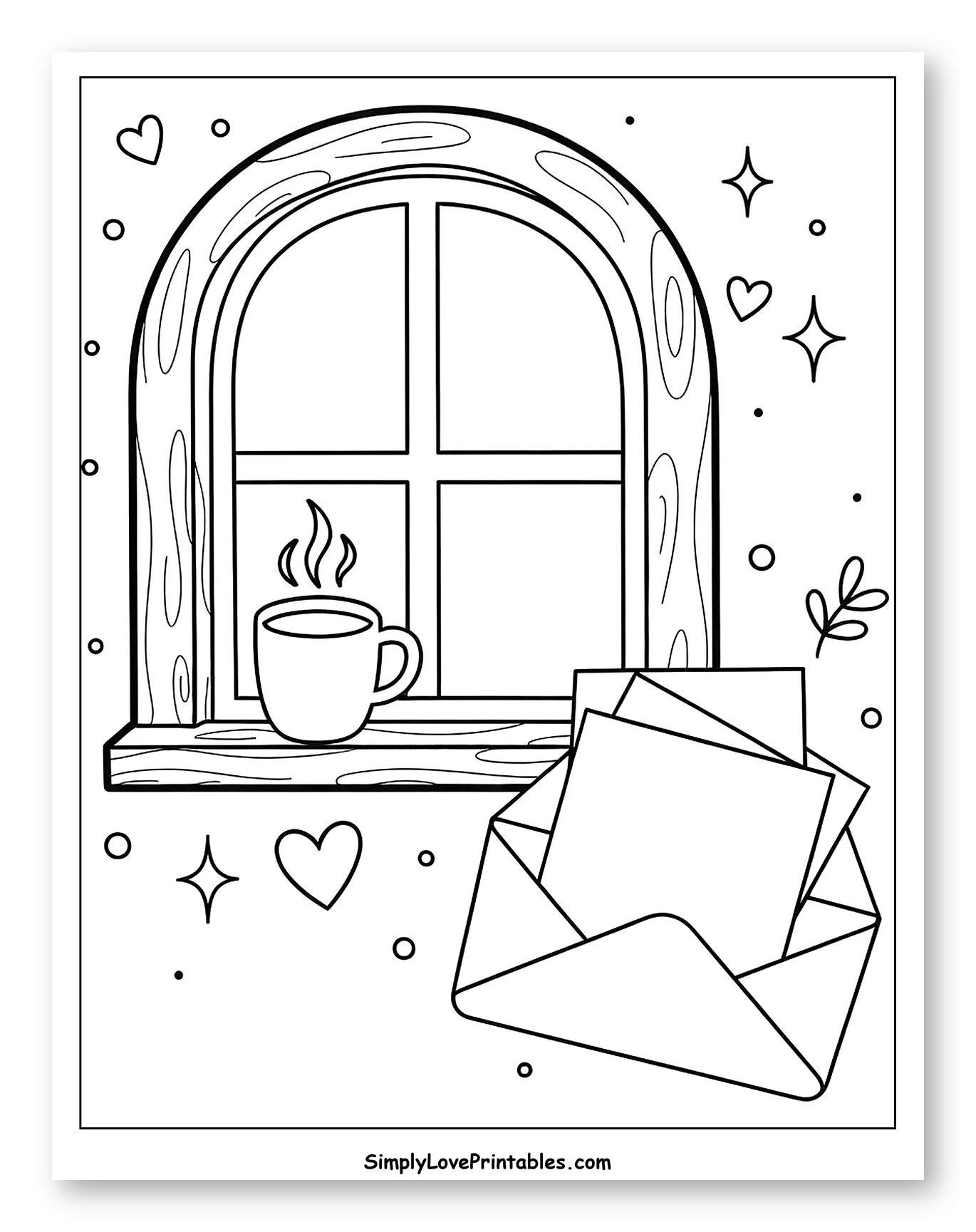 Cozy Window with Coffee and Letters