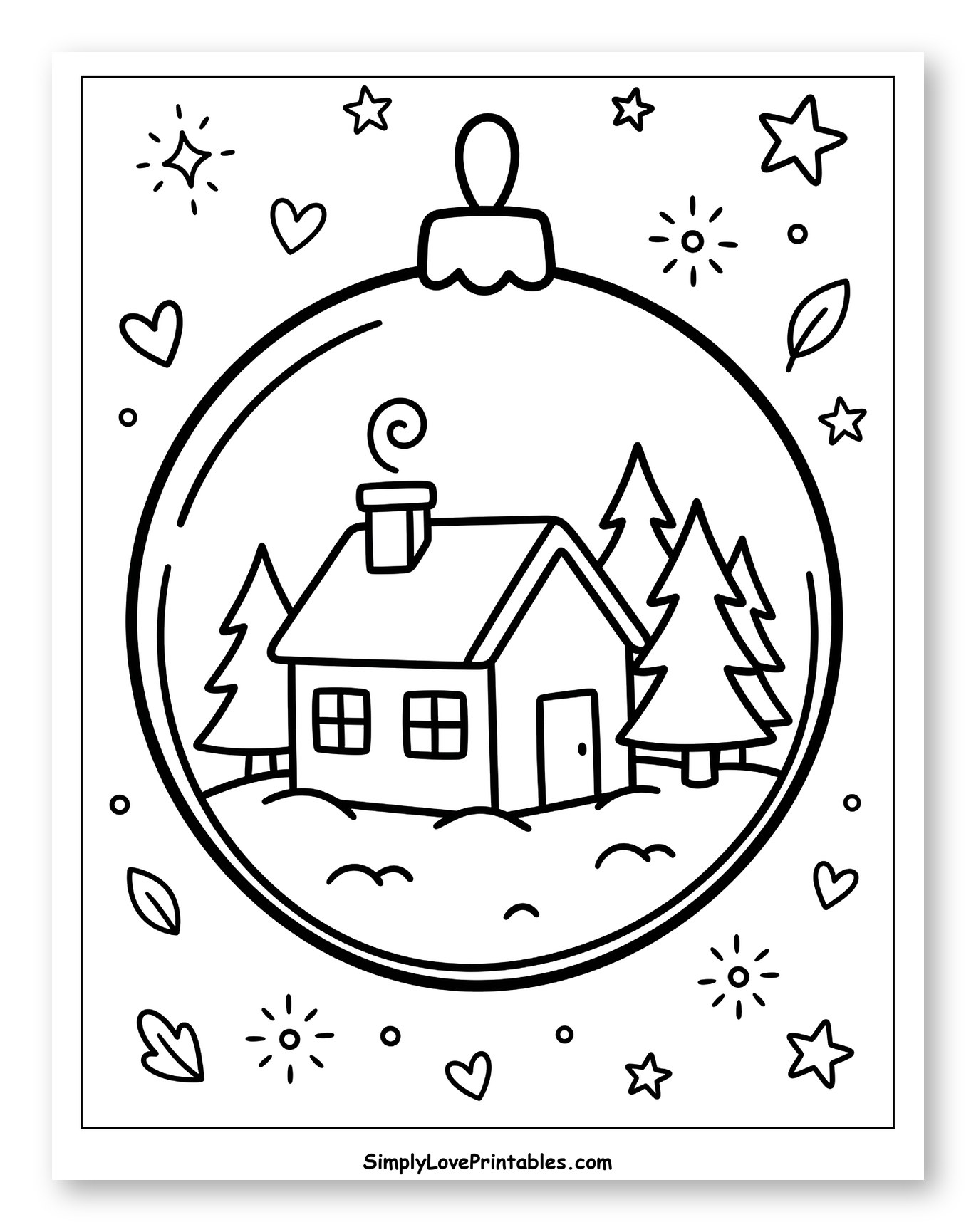 Cozy Winter Cabin inside a Christmas Ornament