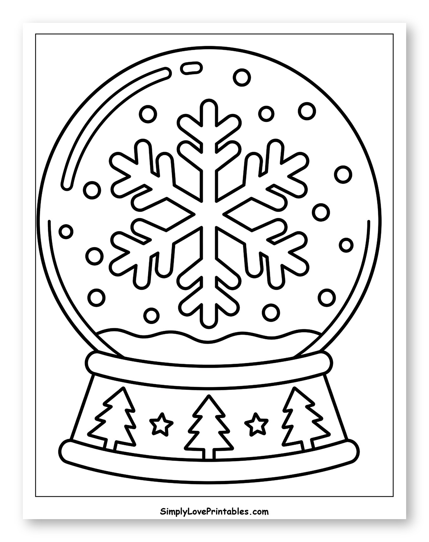 Cozy Winter Snow Globe with Large Snowflake