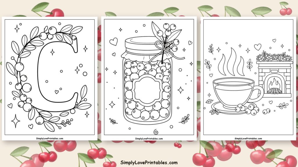 Cranberry coloring pages featured image