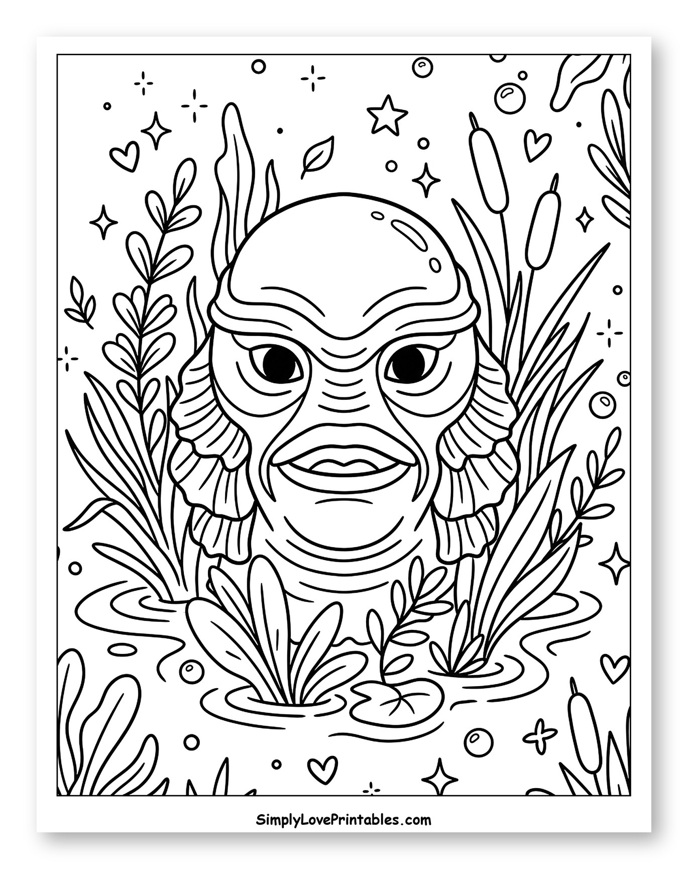 Creature from the Black Lagoon Among Plants
