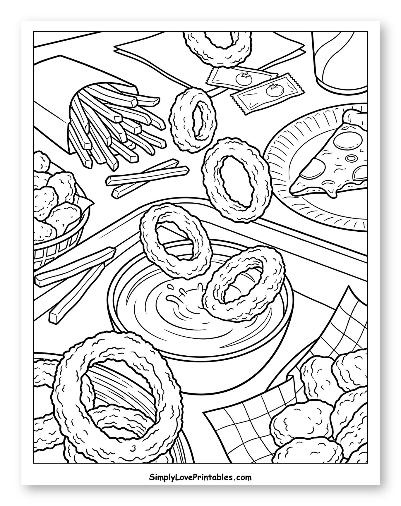 Crispy Onion Rings and Fast Food Delights