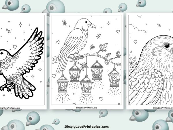 crow coloring pages featured image