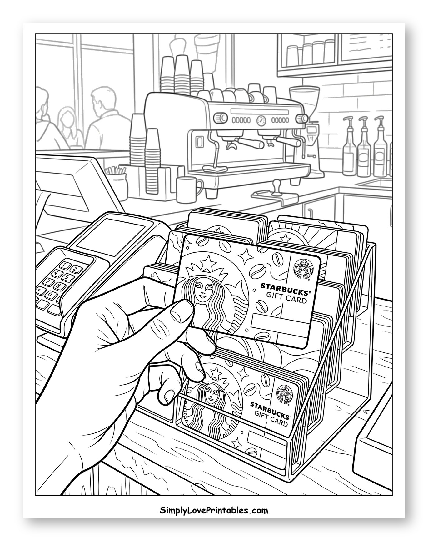 Customer Choosing a Starbucks Gift Card