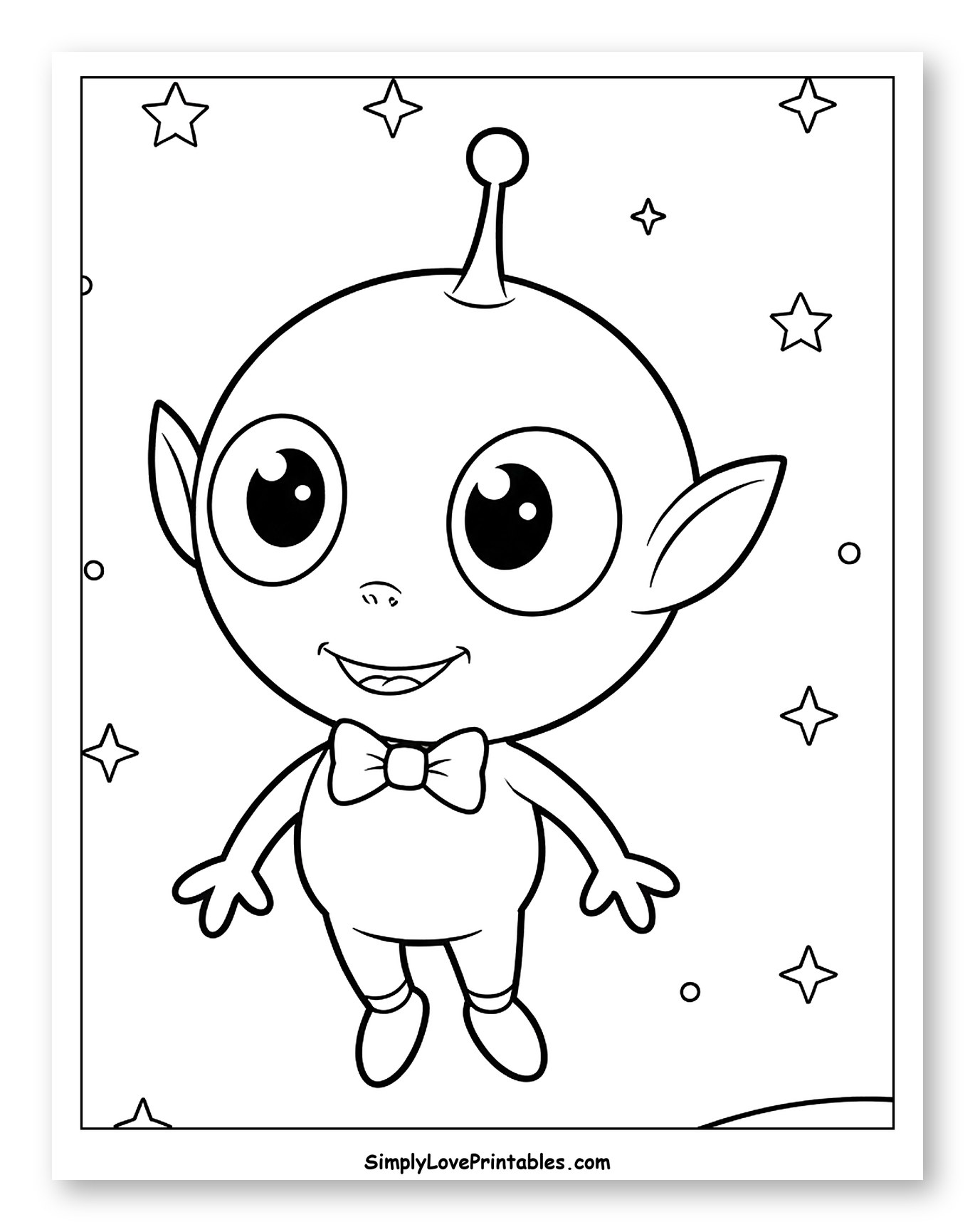 Cute Alien Wearing a Bow Tie